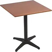 Tramontina London Bistro Pedestal Black Aluminium Base Square Table, 60 cm Base, Almond