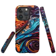 For iPhone 15 Pro Max Tough Protective Cover, Swirling Paint