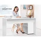 Computer Desk Bookshelf White 130CM