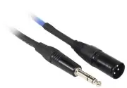 Rockville RCXMB6BL 6' Male REAN XLR to 1/4'' TRS Cable Blue 100% Copper