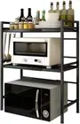 Microwave Oven Rack, Expandable and Height Adjustable Microwave Shelf, 3-Tier Ki