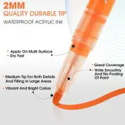 Catzon Acrylic Paint Pens Markers 12 Colors Waterproof for Rock Stone Fabric