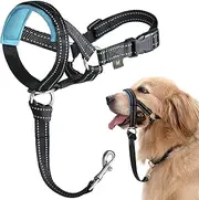 BARKLESS Dog Head Collar, No Pull Head Halter with Soft Padding, Reflective Soft Padded Snout Harness for Large Dogs, Labrador, Golden Retrievers, German Shepherd