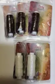 Waxed Nylon Thread -2- White And 3 Brown. - 25 Yards - Tandy Leather