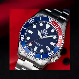 ORIENT 東方錶 紅藍圈水鬼潛水機械錶 200米防水 藍寶石水晶鏡面 43.4mm RA-AC0K03L 公司貨