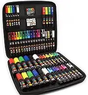 Posca - PC-17K / PC-7M / PC-5M / PC-3M / PC-1M / PC-1MR - Paint Marker Art Pens - Travel Hard Case of 54