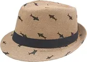 [HAMKVBPR] Men's Jazz Hat Summer Classic Jazz Hat Outdoor Sunshade Hat Curled Edge Hat Mens Panama Hat