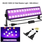 UV Wall Washer Black Light Party Bar 80LED 100W Stage Ultraviolet Lamp Decorate