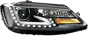 Car Assembly Compatible For VW Compatible For Jetta Compatible For MK6 2012-2018 Sagitar Upgrade Front Light LED Headlight Head Lamp(Silvery Line-2,LHD_LED BULB)