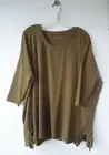 Garnet Hill ROOMY XL Top organic cotton Tencel Jersey - caper green NIP CUTE