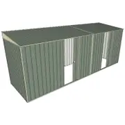 Build-a-Shed 1.5 x 5.2 x 2m Dual Single Sliding Side Door Skillion Shed - Green
