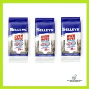 3 x Selleys Oven Cleaner Wipes 25pk Tackle Everday Grease, Grime & Food Spills