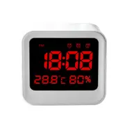 Digital High Accuracy Thermometer Hygrometer Alarm Clock with LCD Screen Display WHITE COLOR