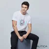 在飛比找Yahoo奇摩購物中心優惠-Nautica 男裝 品牌LOGO帆船圖騰短袖T恤-白色