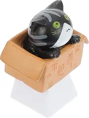 Holibanna Pbt Key Caps Cat in Cardboard Box Profile Custom Mechanical Keyboard Accessory Unique DIY Present for Gamers Adorable Keycap for Keyboard