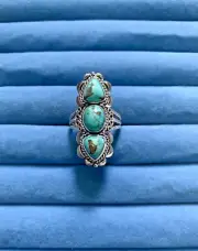 Sierra Nevada 3 Stone Ring in Sterling Silver - Size 7&10 (7.10 ctw.)