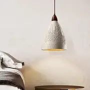 Vintage Concrete Industrial Pendant Light Wood Farmhouse Single Hanging Ceiling Lamp Gray Cement Rustic Mid Century Modern Chandelier for Dining Room Kitchen I