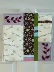 Wall Art Quilt Blessings & Whimsy 11.5x11.5 Wool And Cotton Pink Joy