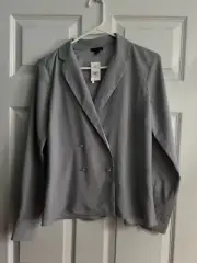 Ann Taylor Loft Blazer Shirt Light Blue Collared XS Blouse Layering Piece