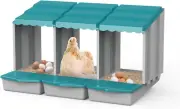 Green 3 Pack Chicken Nesting Boxes Chicken Laying Boxes with Perch Roll Out N...