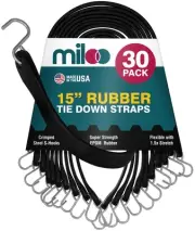 Rubber Bungee Cords with Hooks - Heavy Duty Tarp and Cargo Straps - Made in U...