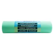 10PK Bonnie Bio 240L Compostable Wheelie Bin/Garbage Bags Green Eco Friendly