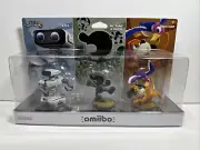 Retro 3 Pack R.O.B. Mr Game Watch Duck Hunt Smash Bro Amiibo Nintendo Figure New