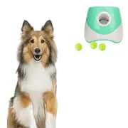 Dog Ball Launcher Thrower Automatic Tennis Fetch Throwing Machine with 3 Balls