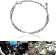 Stainless Billet Steel Braided Turbo Oil Feed Line 60" Length -4AN 90 degree straight Hose End Pressure Stainless Remote Turbocharger Sensor Teflon Lined Core 4 AN 551871
