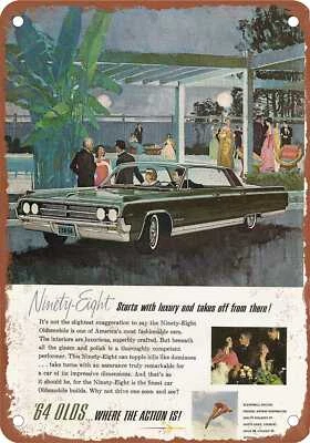 METAL SIGN - 1964 Oldsmobile Vintage Ad 02 - Old Retro Rusty Look