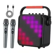 Karaoke Machine with 2 Microphones, Portable BT Speaker w/PA System for Adults