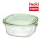 【iwaki】日本耐熱玻璃方形微波保鮮盒450ml-綠