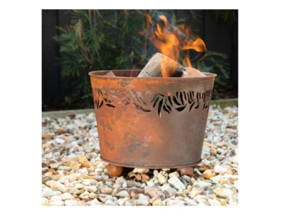 Jumbuck Banjo™ Designer Outdoor Firepit Rustic Rust Finish Compact Size