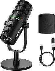 FerBuee XLR/USB Dynamic Microphone for Vocal Recording, Podcasting, Gaming, Live streaming. with 3.5mm Headphones Jack