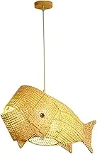Blesiya Fish Shaped Chandelier Lamp Cover Natural Bamboo Chandelier Lamp Shade Restaurants Lantern Hanging Ceiling Lamp Shade Cafe Hotel Office Decor