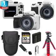 Kodak PIXPRO AZ425 Digital Camera (White) + Tripod + Case+ 1 Yr Warranty