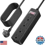 CCCEI Outdoor Waterproof 25 FT Flat Plug Extension Cord Power Strip,1500J Sur