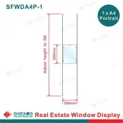 Real Estate Window Display 1xA4P, Acrylic Cable Hanging Display, Window Signage