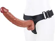 SAHOOSAFETY 34cm Extra Long Strap-On Dildos, Dildo Silicone Strap-On Penis for Women Removable with Strong Suction Cup Anal Dildo for Men SM Sex Toys(Brown)