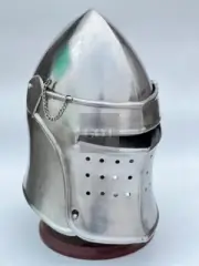 Medieval Barbuta helmet with Visor, Role Play Knight Wearable Handmade