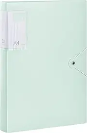 Display Book PP A4, Display Book A4 Presentation Folder with 60 Transparent Pockets, 31 x 24 cm Presentation Book, Practical A4 Display Folder for Art, Report Sheets, Letters, School, Offices (Green)
