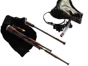 Scottish Smallpipes in A - Bellow Blown Set - Indian Cocobolo