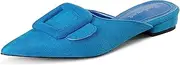 [Fericzot] Mules for Women,Slingback Buckle Pumps Pointed Toe slippers Kitten Heels Shoes Slides Backless Dress Sandals