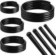 Pushglossy 4 Pcs 16.4 ft Pure Thin Silicone Tubing Tubing Assortment 2mm 3mm 4mm 5mm ID High Temperature Flexible Tubing for Home Brewing Air and Liquid Transfer Aquarium (Black)