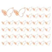 50 Pcs Alloy Butterfly Charm Open Back Bezel Frame, Rose Gold, 1.54" x 1.5"