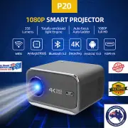 P20 1080P Smart Projector 4K Decoding Wi-Fi 6 Bluetooth 5.2 Android 13.0 OS Fast