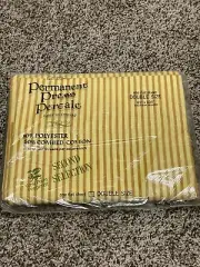 Vintage Double Flat Sheet West Point Pepperell Permanent Press Percale Yellow