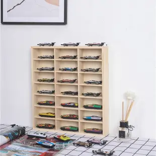 實木多美卡收納盒手辦模型小汽車展示架桌面收納盒木質飾品整理盒