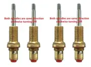 2 pair Easytap heavy duty fix leaking wall tap spindle flat top end chrome.