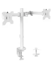 VIVO White Dual Monitor Desk Mount Adjustable Stand, Fits Screens up to 30"